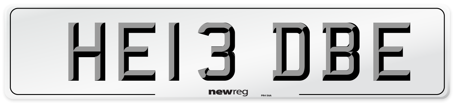 HE13 DBE Number Plate from New Reg